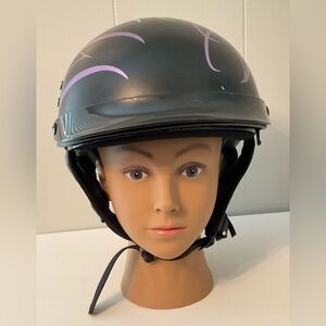 VOSS Black Helmet with Purple Accents